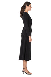 L/S Long A Line Wrap Dress