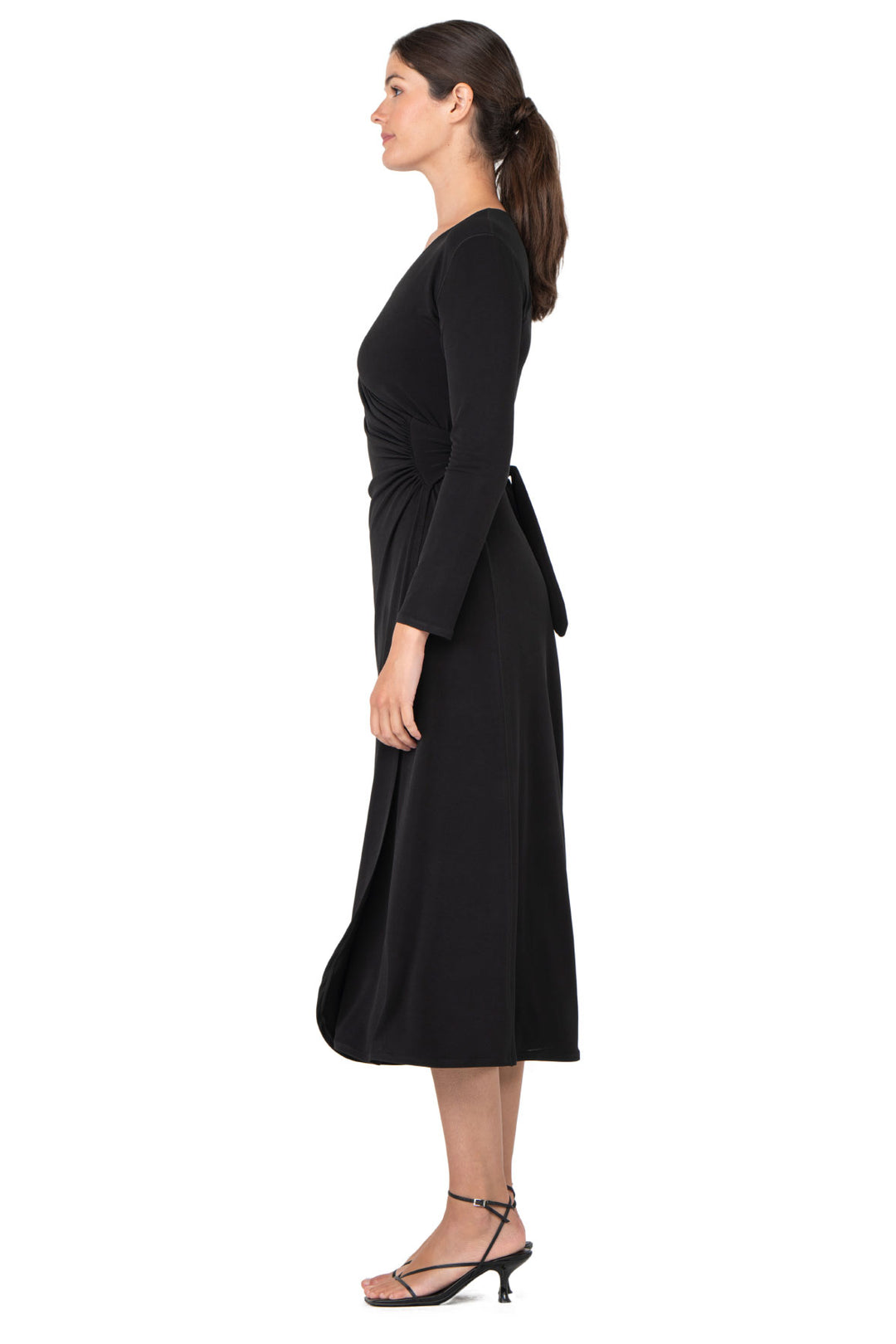 L/S Long A Line Wrap Dress