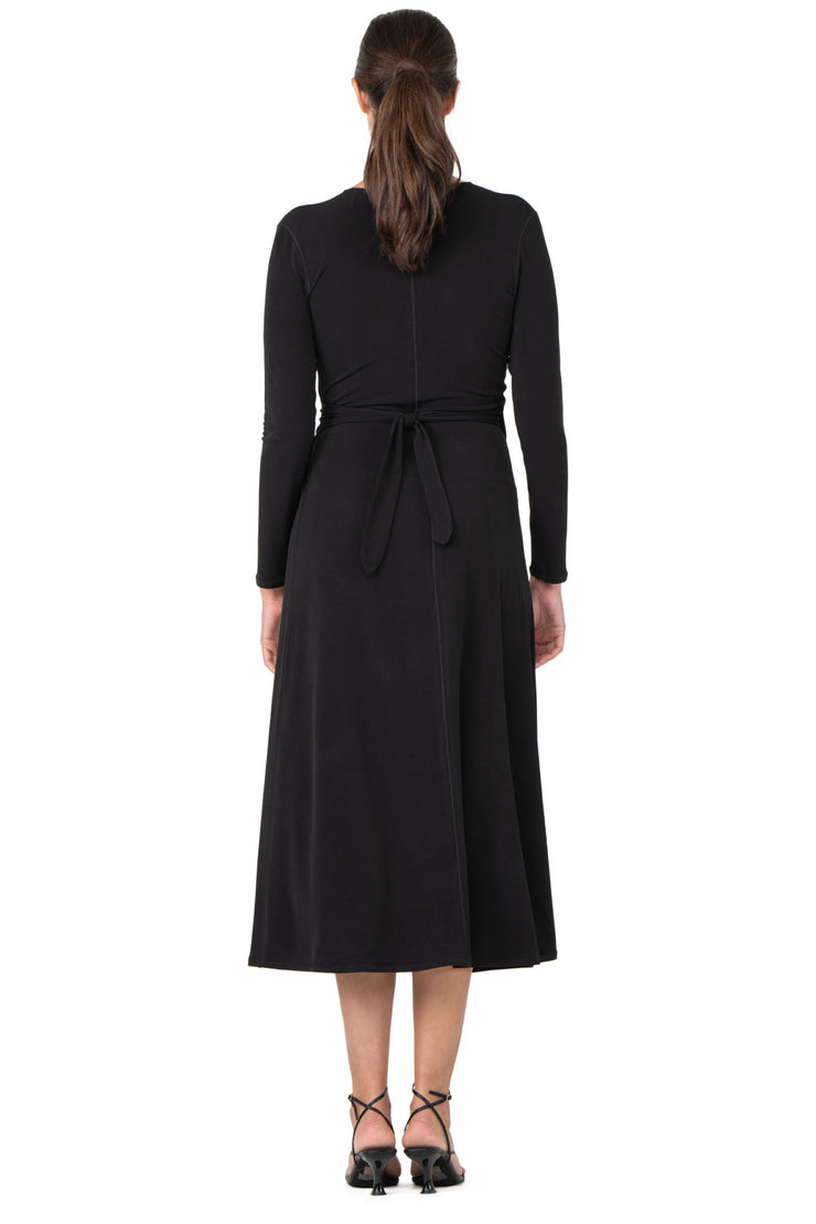L/S Long A Line Wrap Dress