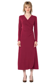 L/S Long A Line Wrap Dress