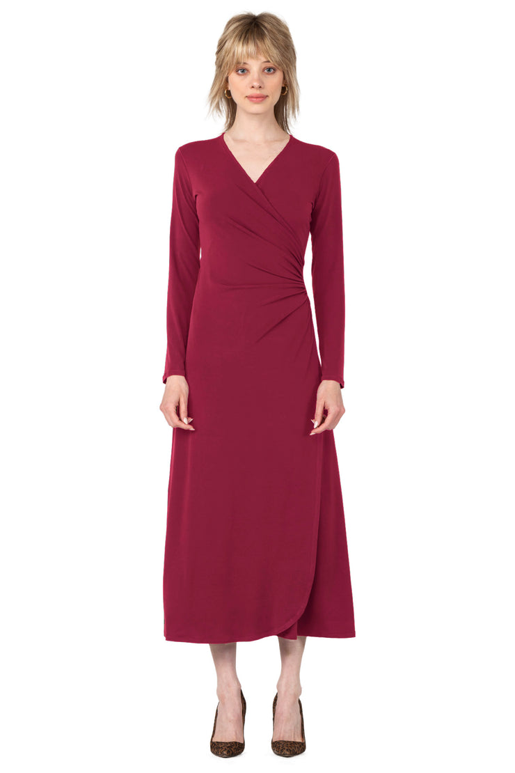 L/S Long A Line Wrap Dress