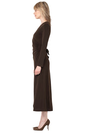 L/S Long A Line Wrap Dress