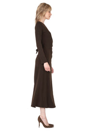 L/S Long A Line Wrap Dress