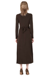 L/S Long A Line Wrap Dress