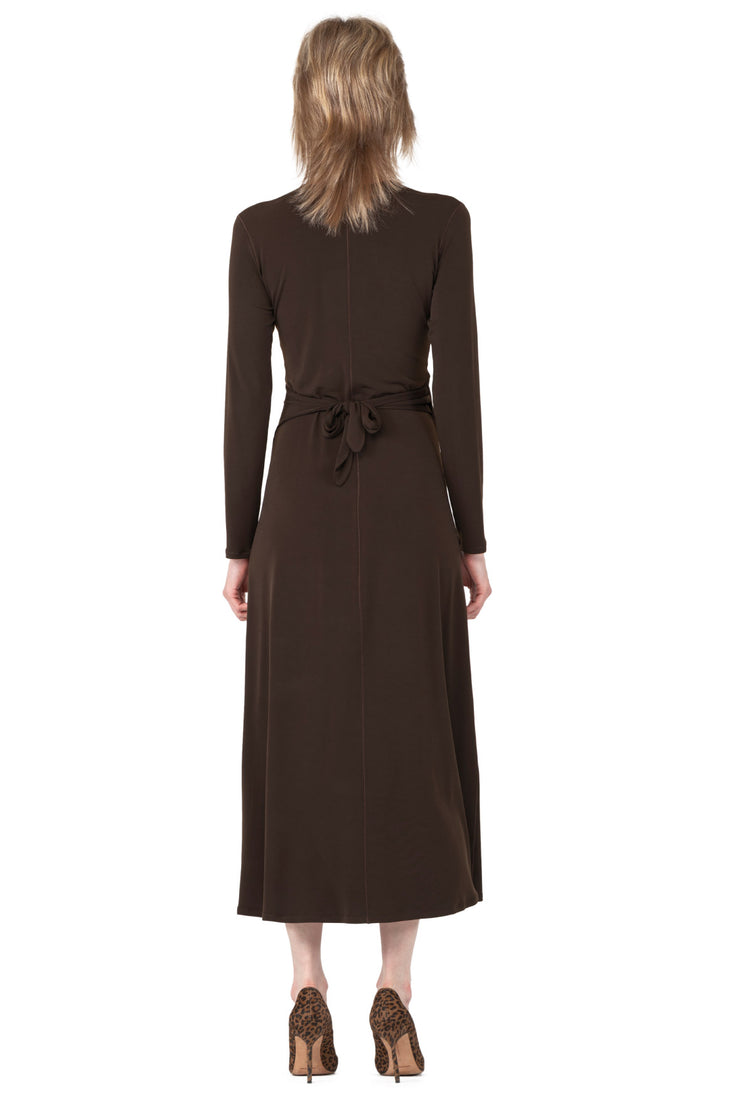 L/S Long A Line Wrap Dress