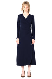 L/S Long A Line Wrap Dress