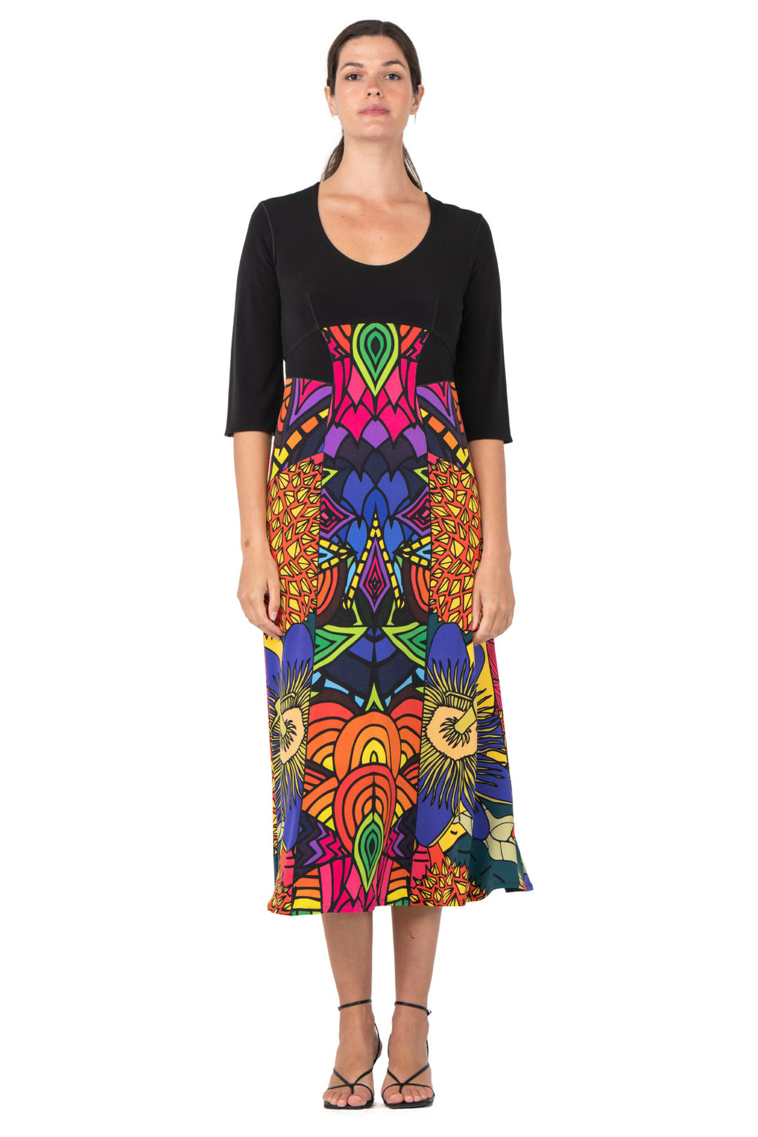 3/4 Sleeve Long Donna Dress