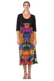 3/4 Sleeve Long Donna Dress
