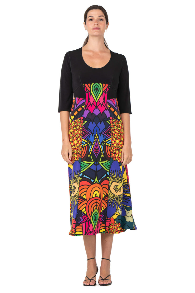 3/4 Sleeve Long Donna Dress