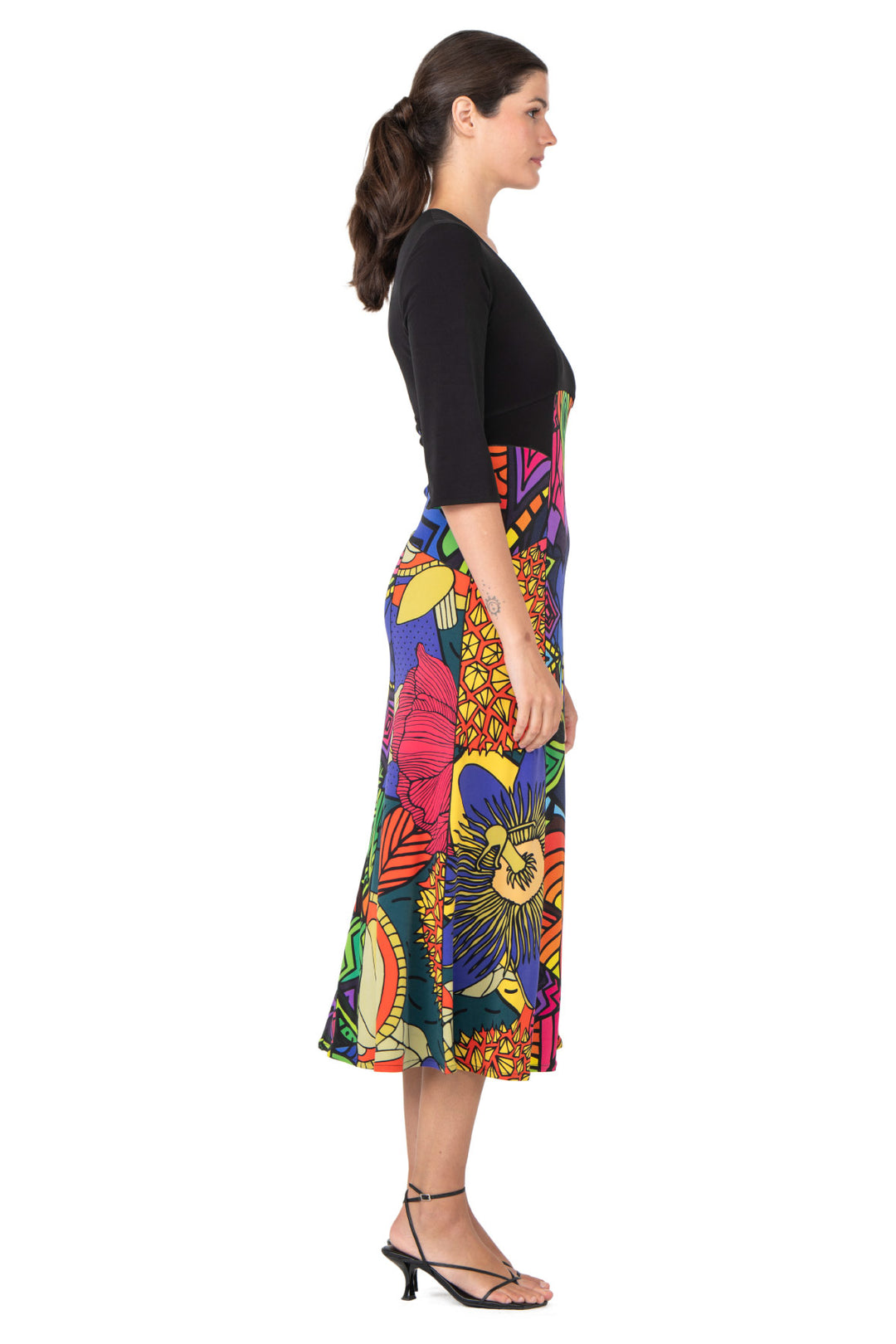 3/4 Sleeve Long Donna Dress