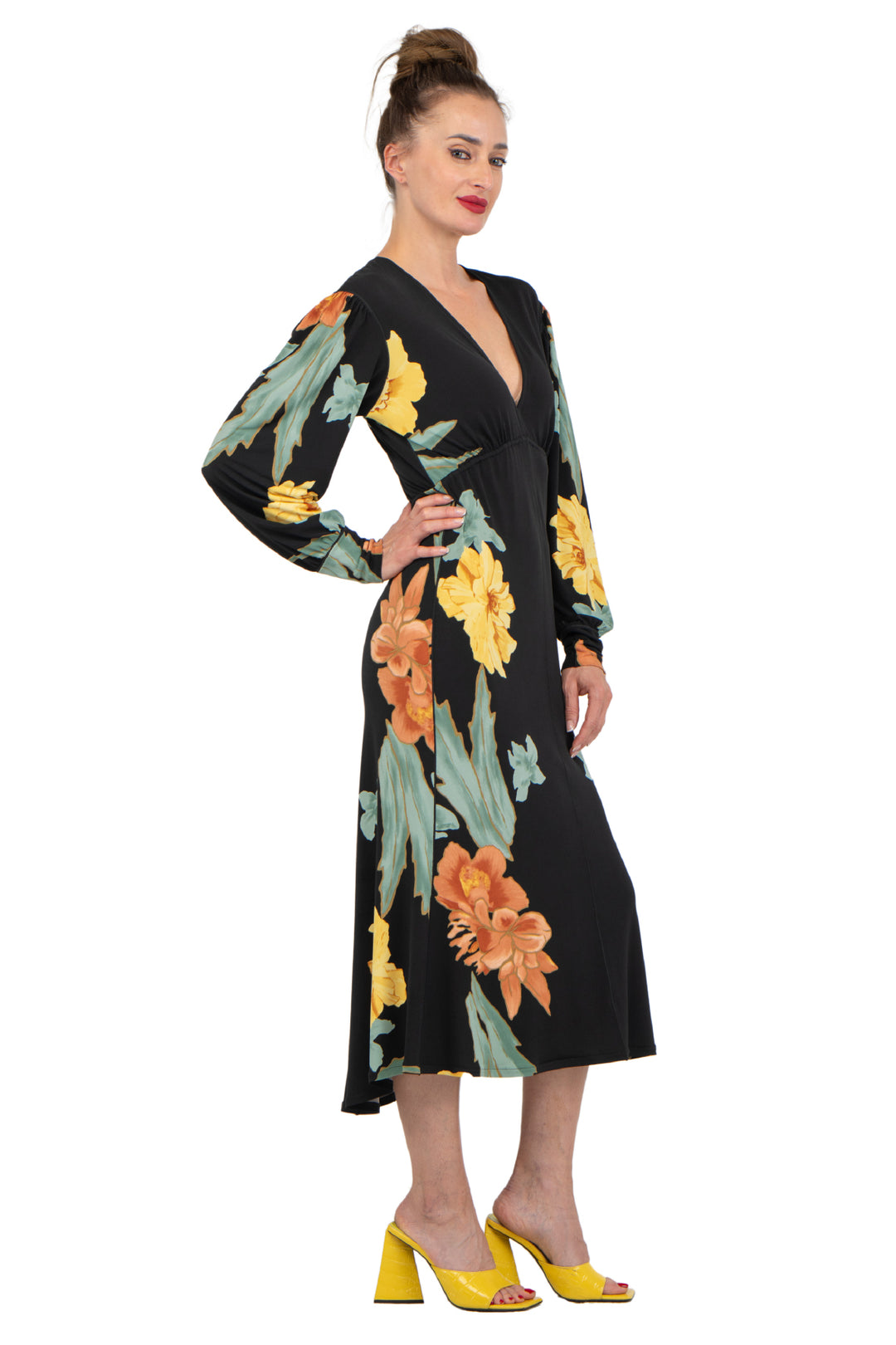 V Neck Empire Waist Blouson / SLV Dress