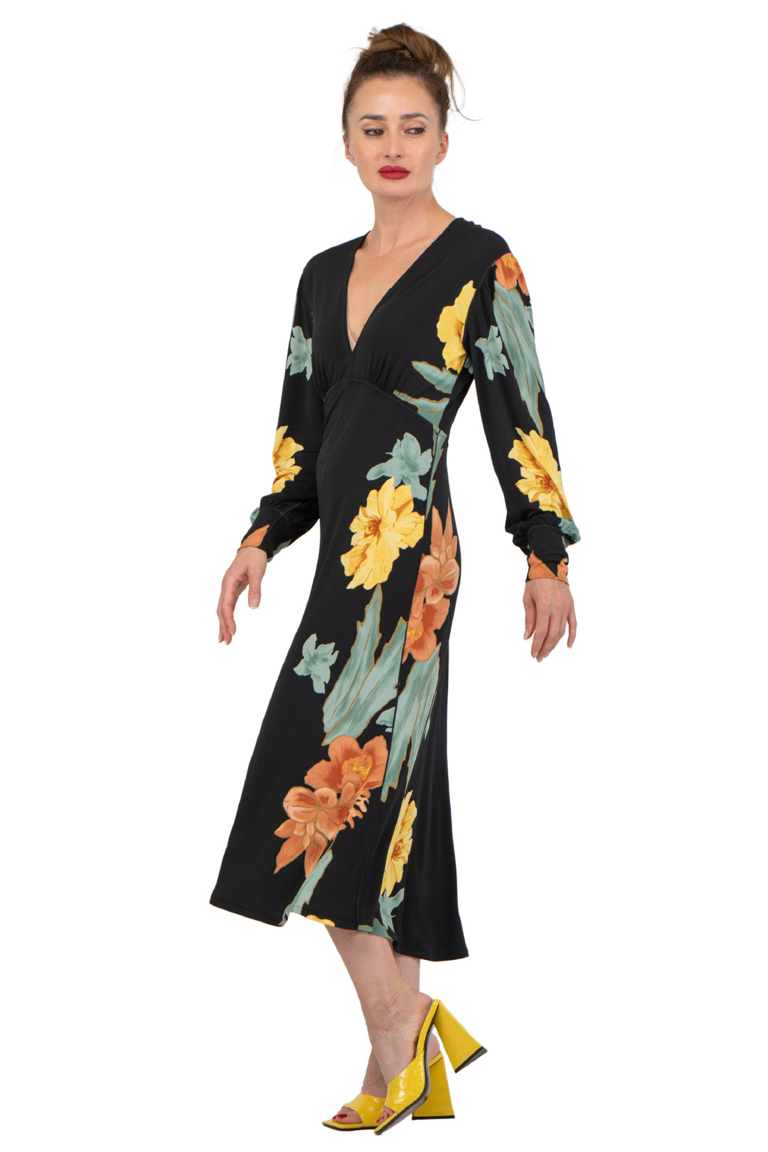V Neck Empire Waist Blouson / SLV Dress