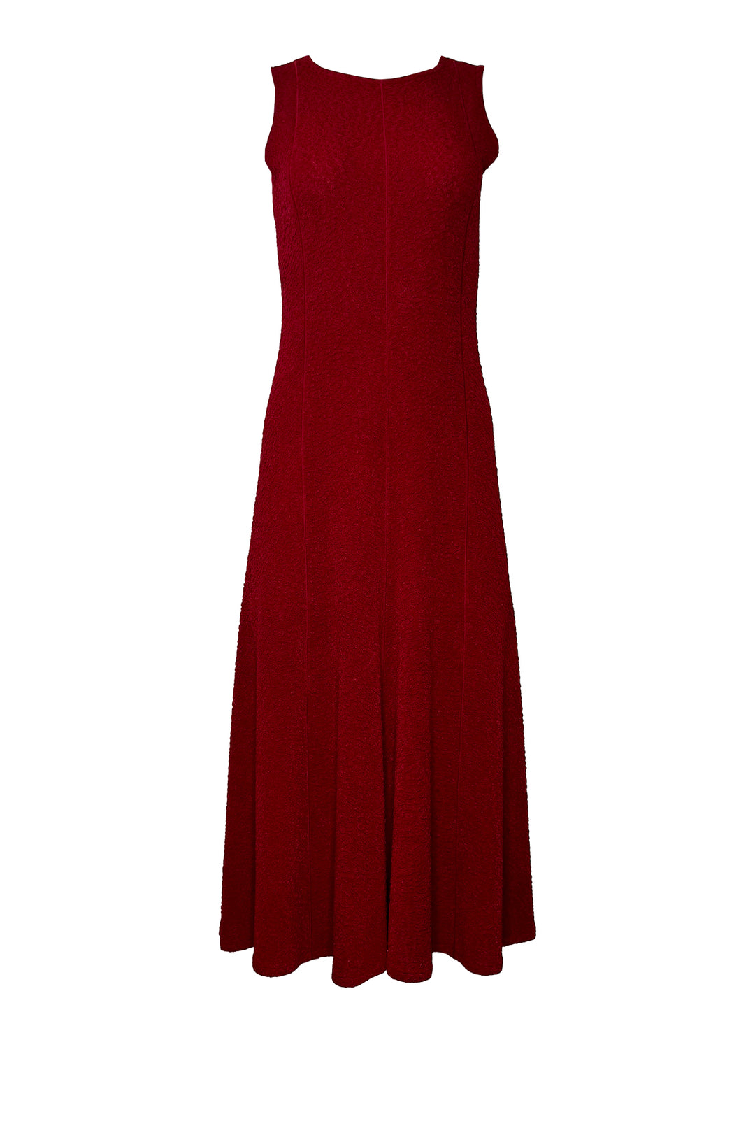 Sleeveless Fit Flare Sliced Princess Seams Unlined Dress