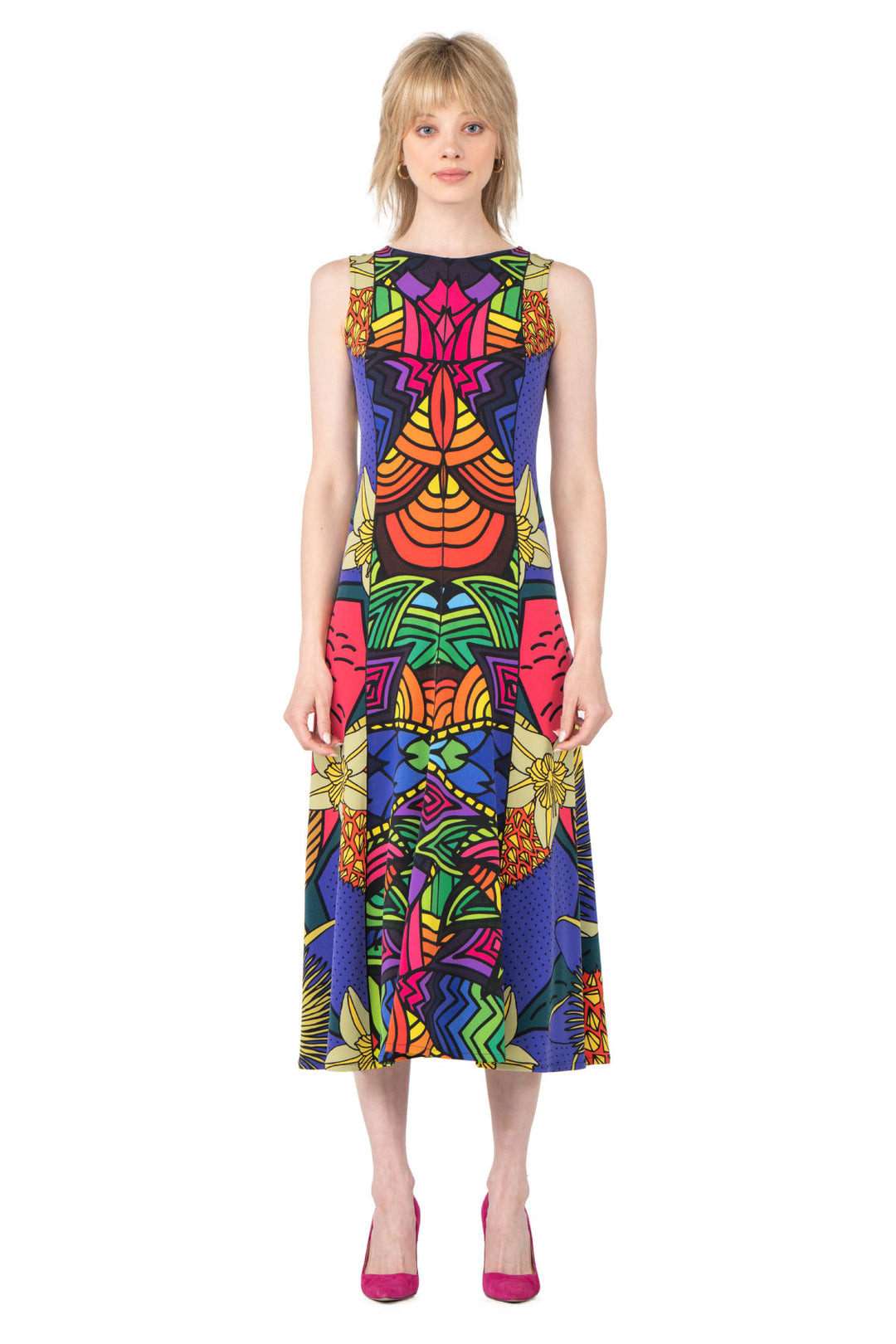 Fit Flare Sliced Unlined Dress
