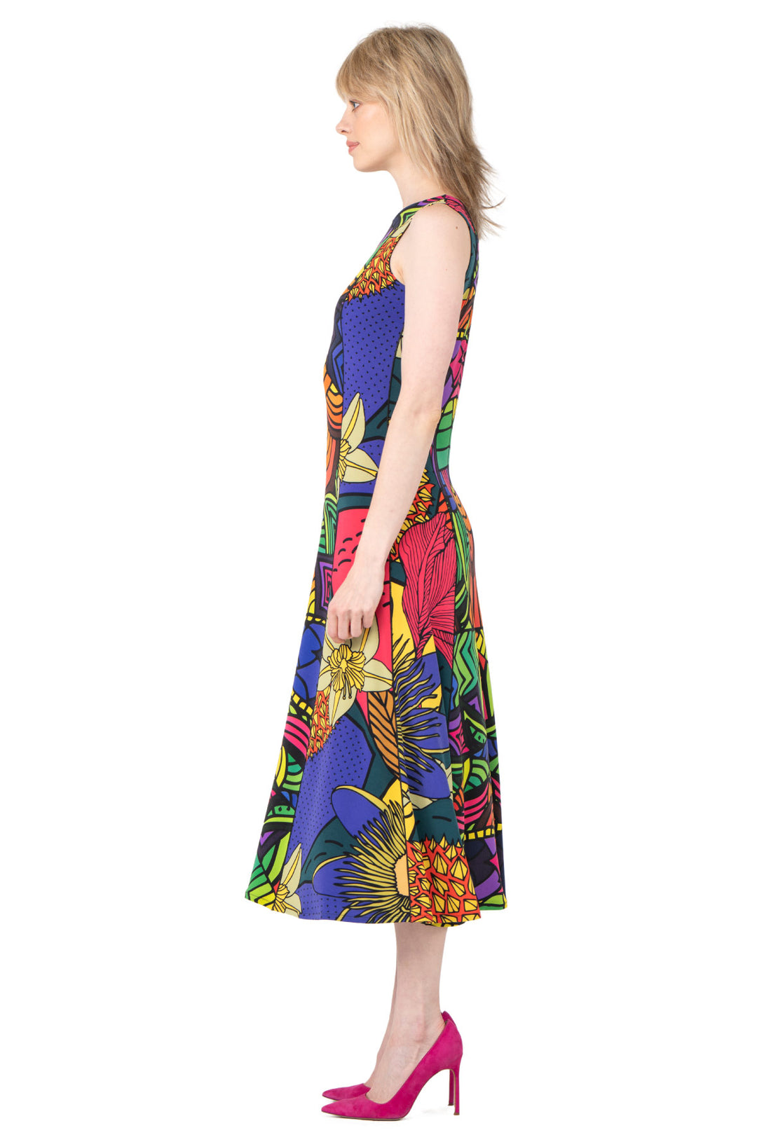 Fit Flare Sliced Unlined Dress