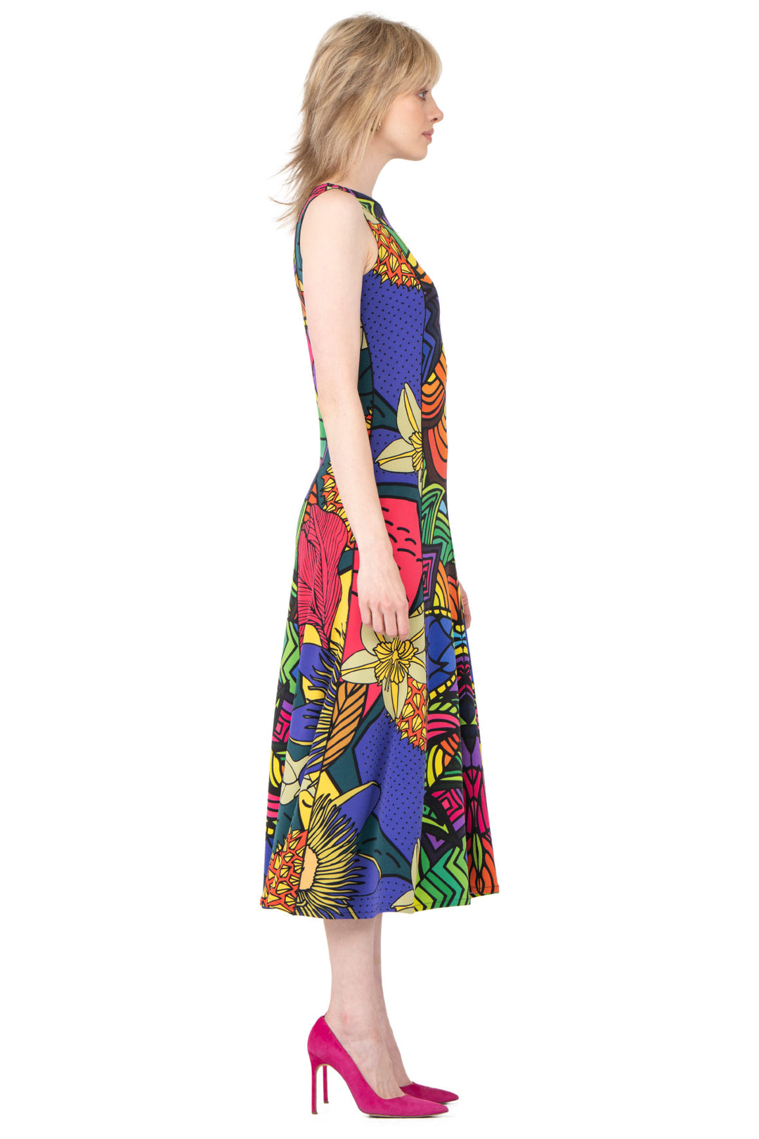 Fit Flare Sliced Unlined Dress