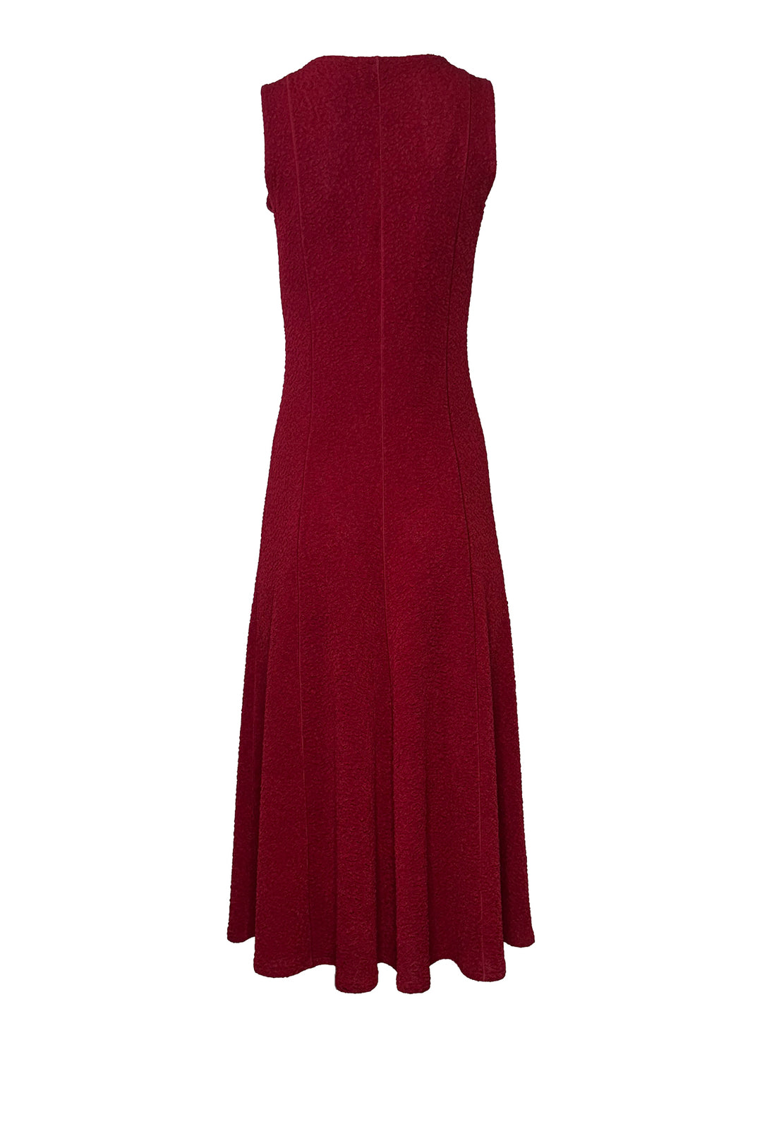 Sleeveless Fit Flare Sliced Princess Seams Unlined Dress
