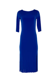 Below Knee Elbow SLV Skinny Fringe Dress