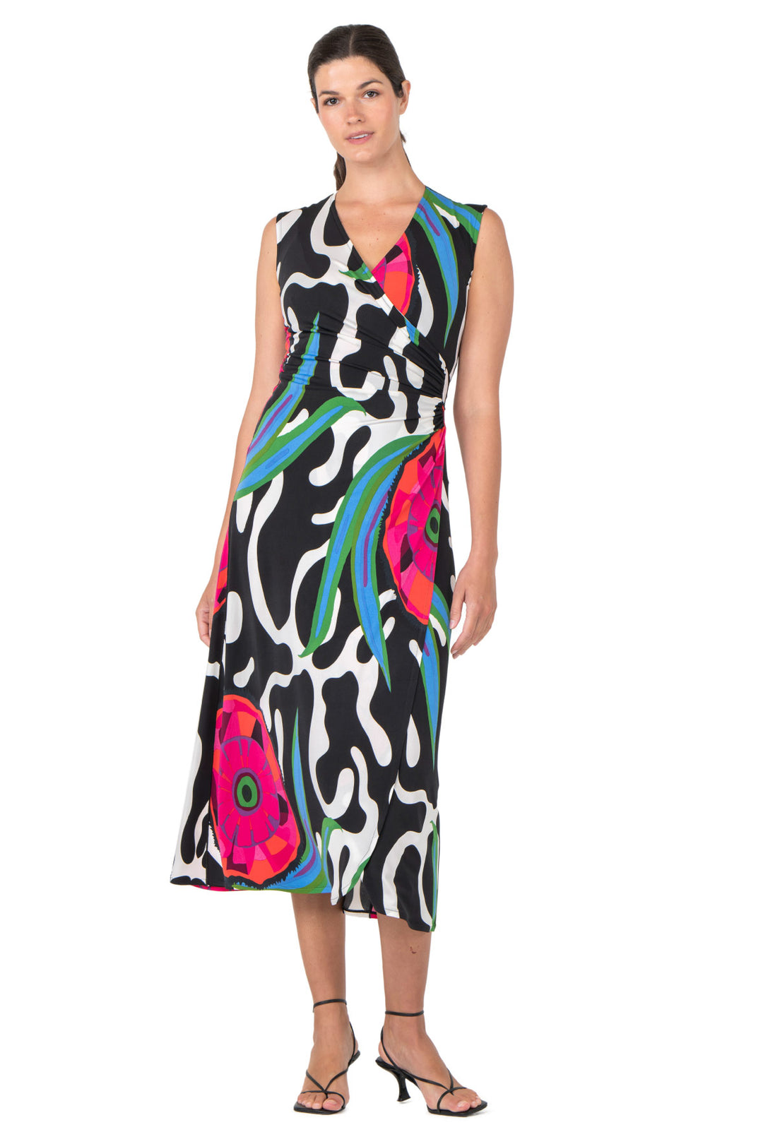 Sleeveless Long A Line Wrap Dress