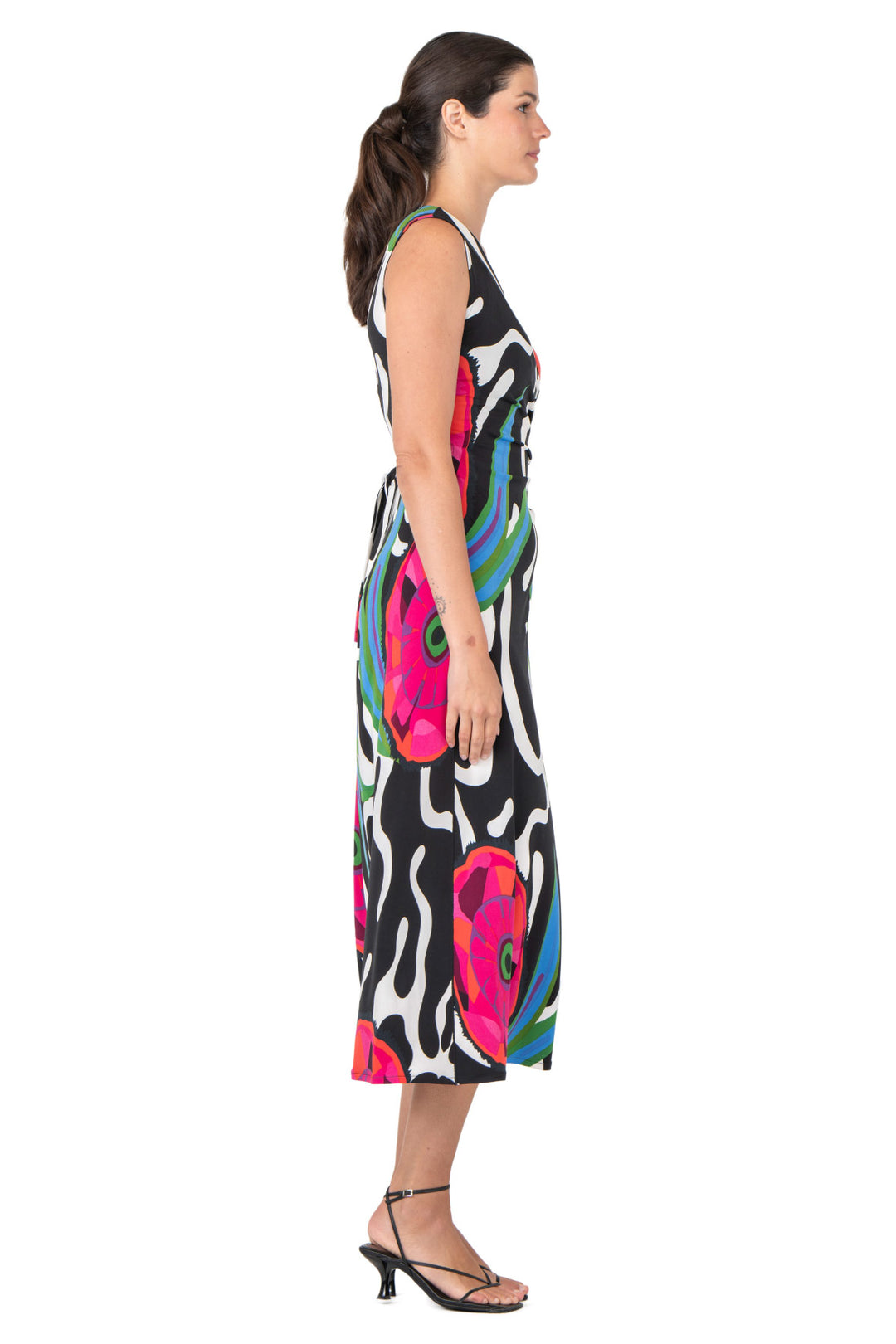 Sleeveless Long A Line Wrap Dress