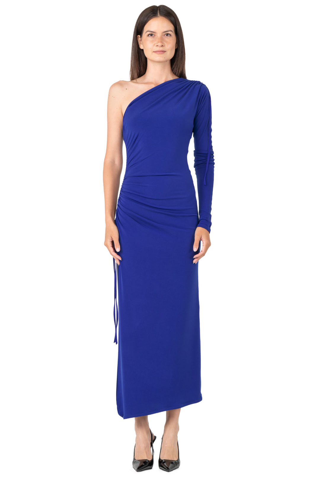 One-Shoulder Ruched Long Dress