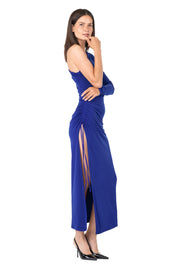 One-Shoulder Ruched Long Dress
