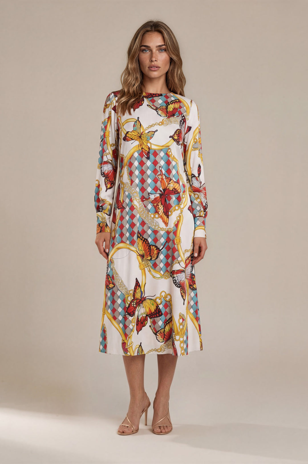 BLOUSON LONG SLEEVE  POCKET MIDI DRESS