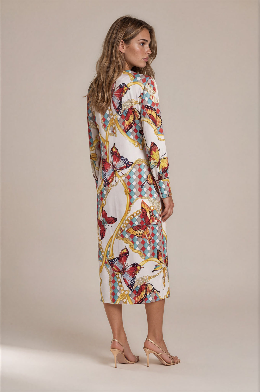BLOUSON LONG SLEEVE  POCKET MIDI DRESS