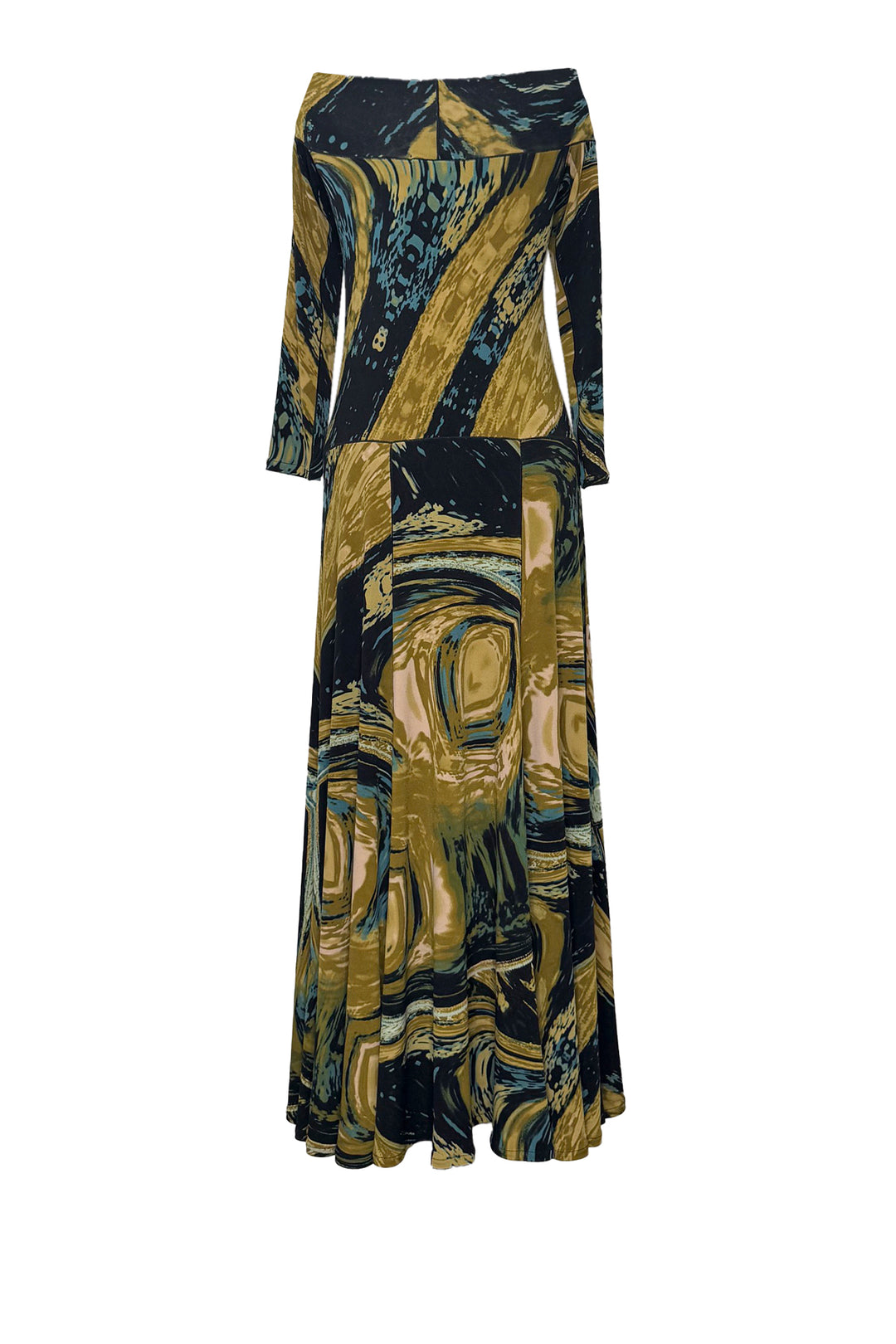 Off Shoulder 3/4 Sleeve Maxi Long Dress
