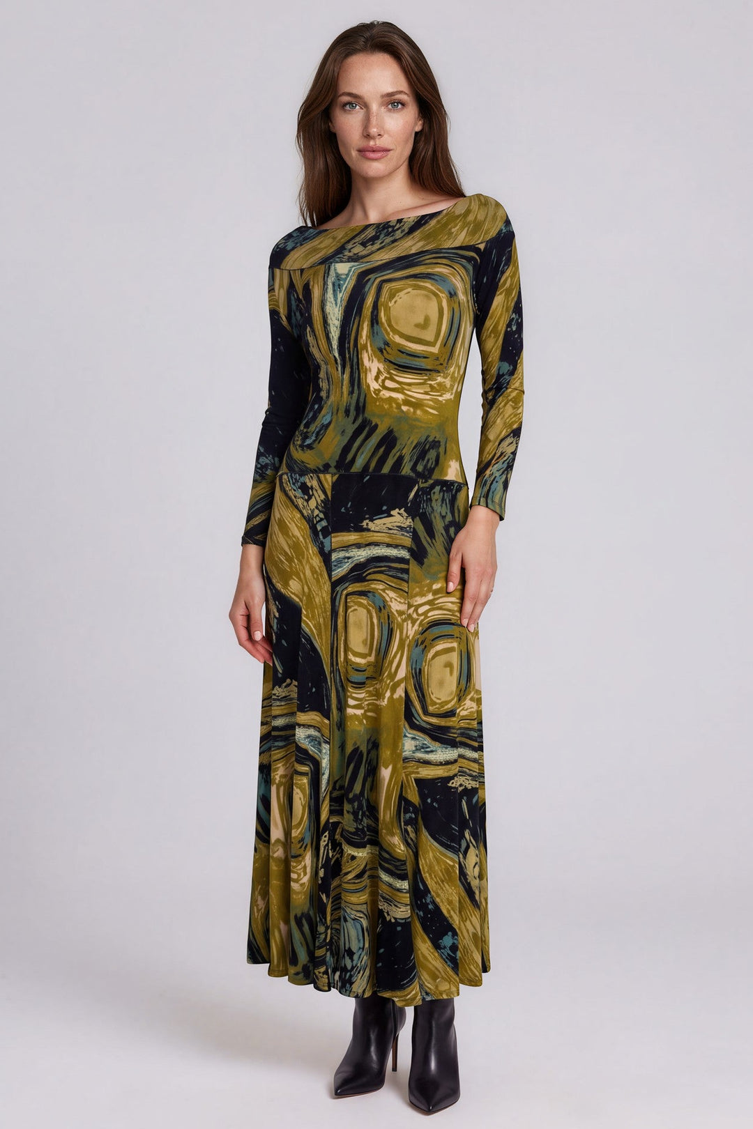 Off Shoulder 3/4 Sleeve Maxi Long Dress