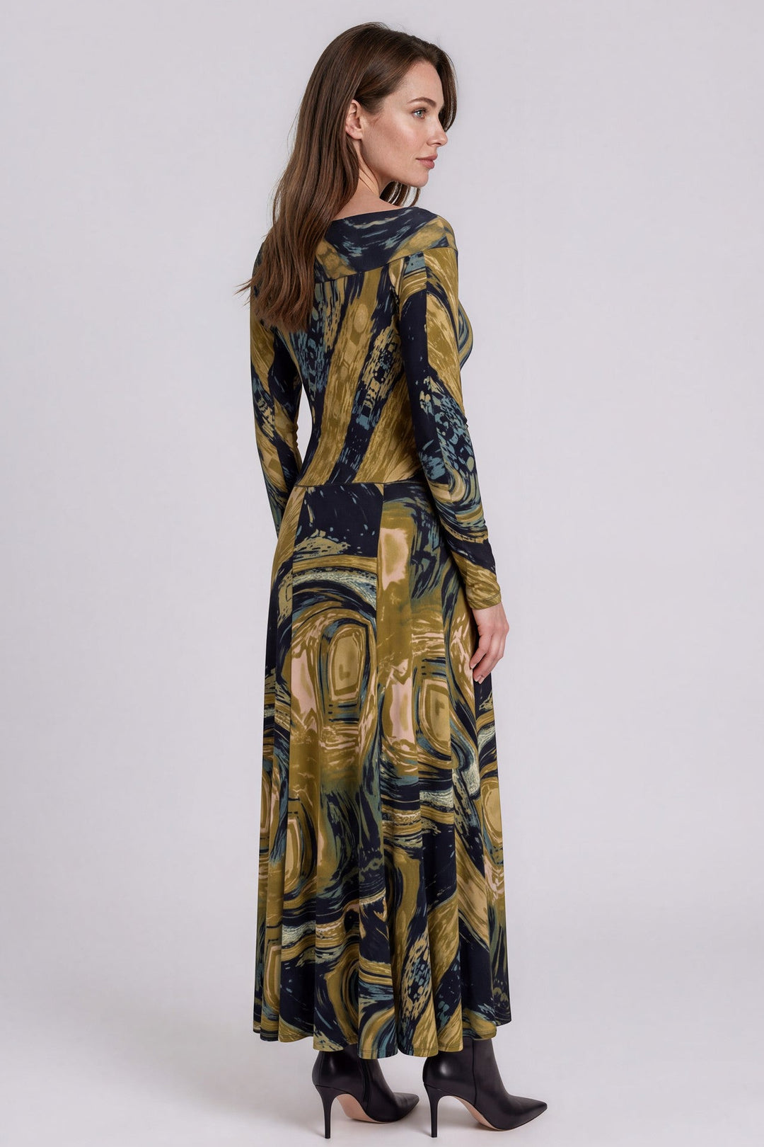 Off Shoulder 3/4 Sleeve Maxi Long Dress