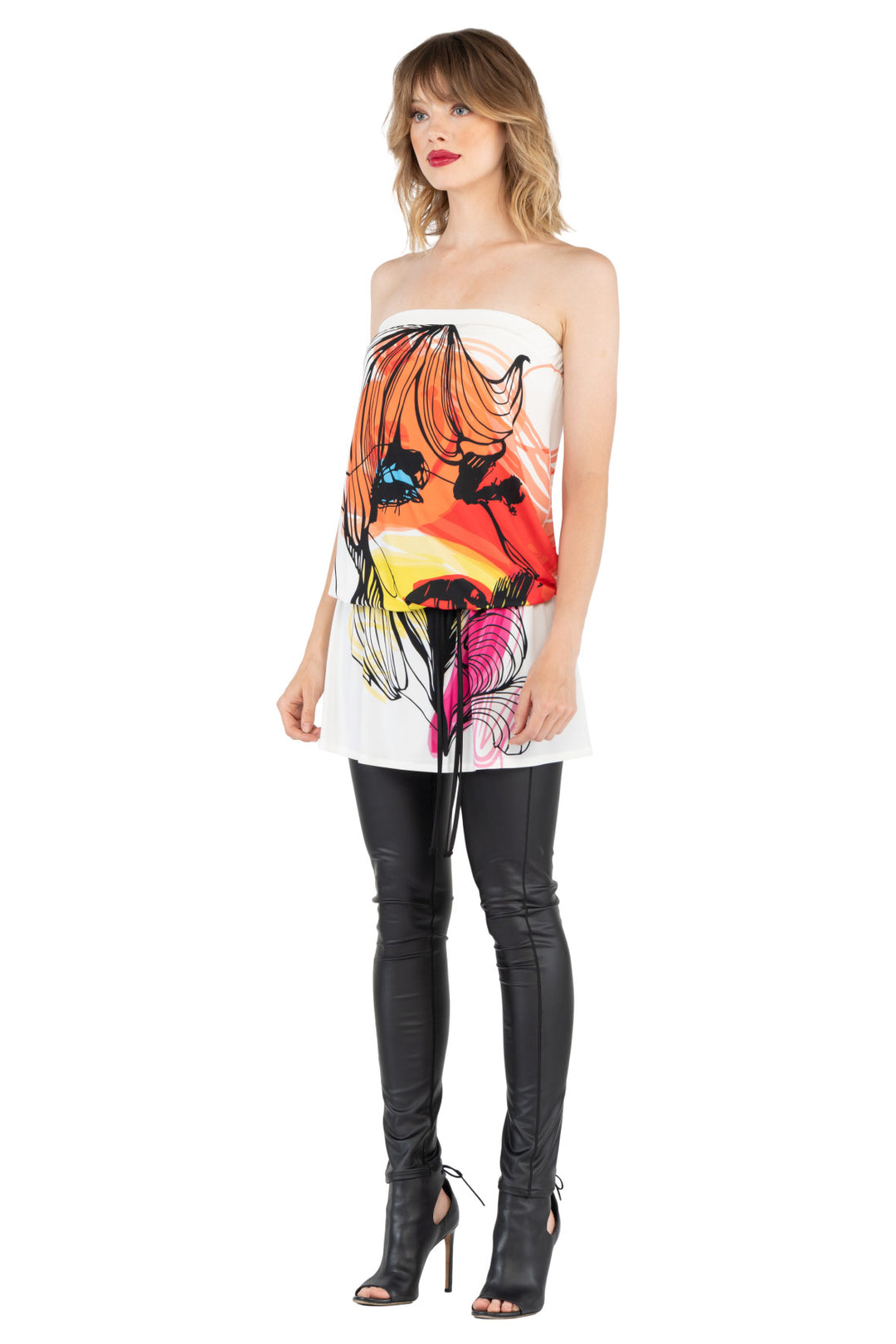 Strapless Gathered Waist Mini Dress / Tunic