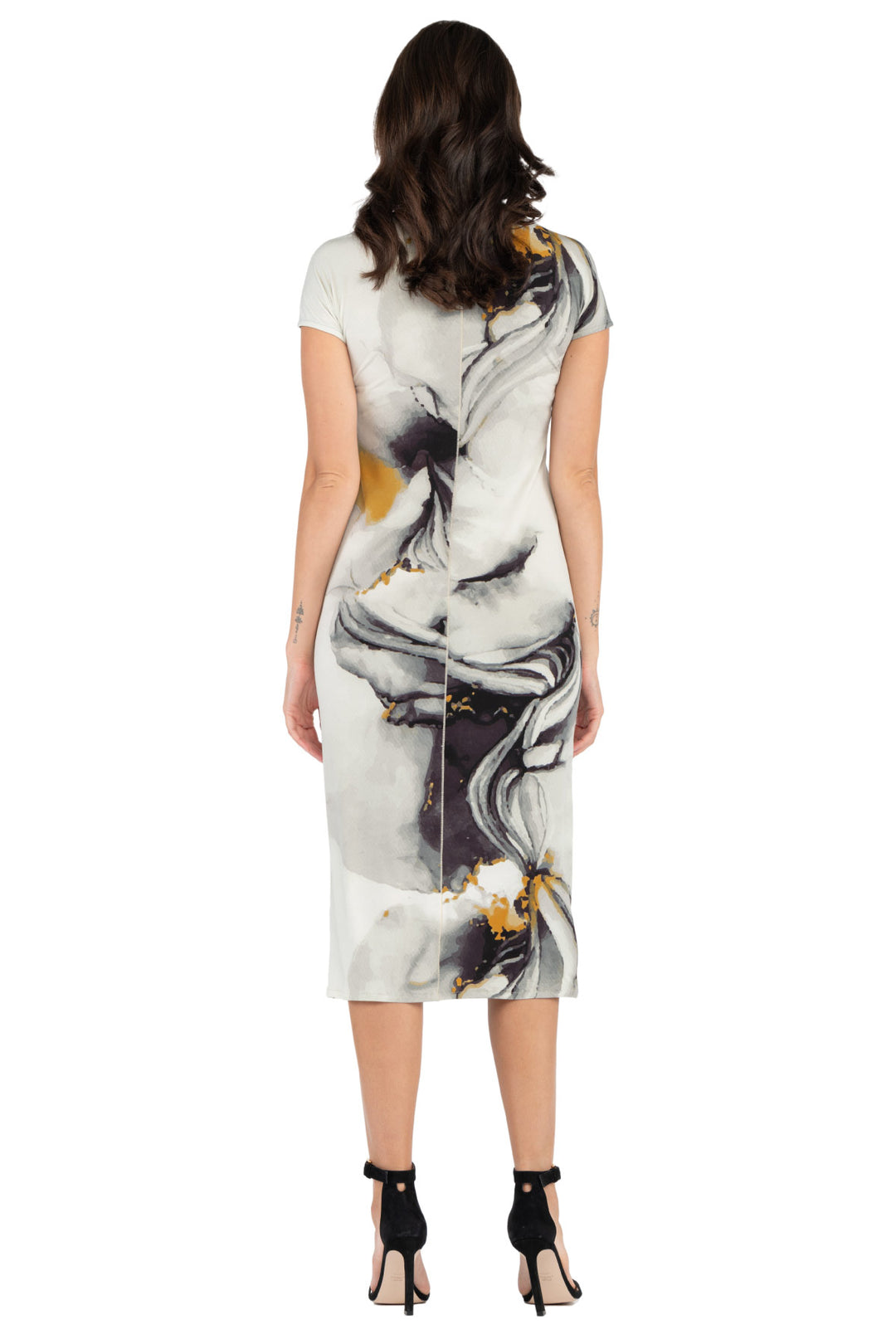 Cap Sleeve Below Knee Sleep Dress (No Slit)