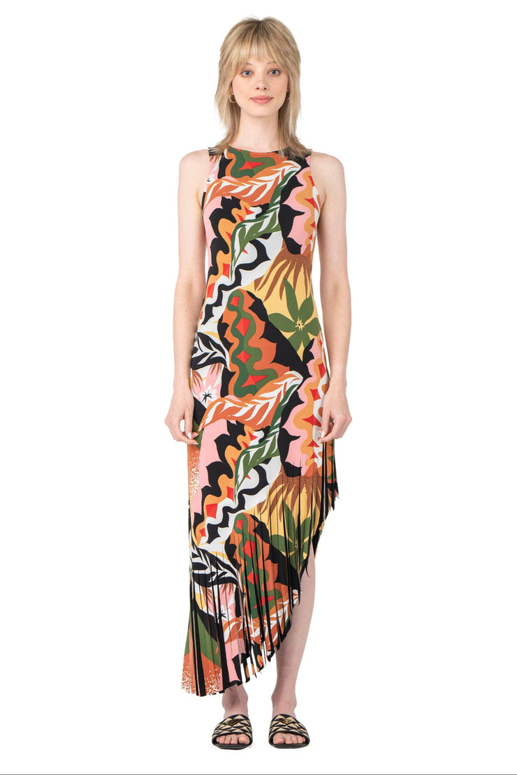 Fringe Double Layered Tank Dress