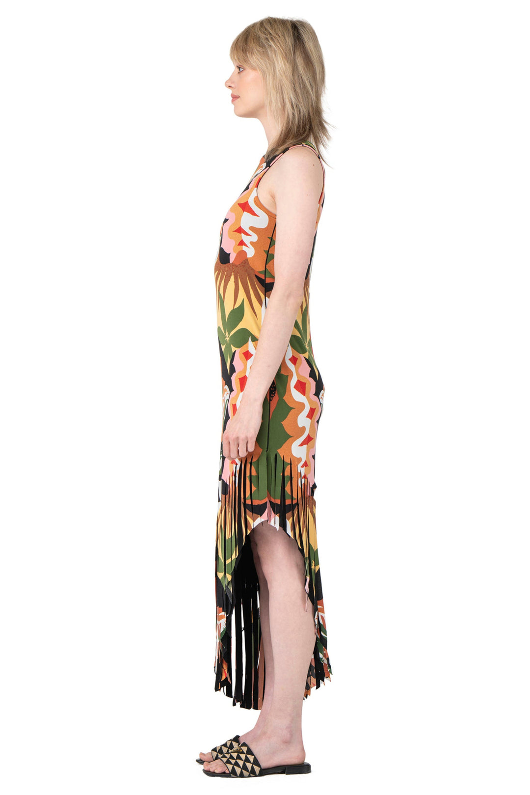 Fringe Double Layered Tank Dress