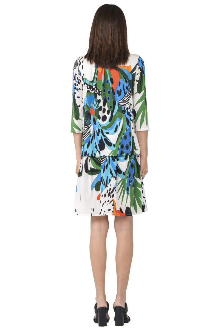 Blouson 3/4 SLV Knee Length Dress