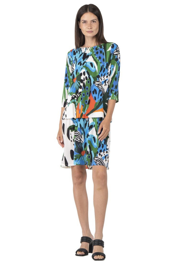 Blouson 3/4 SLV Knee Length Dress