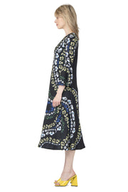 Turn Bell Sleeve Self Lined Dress