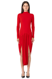 Mock Neck Banded BTM L/SL Dress