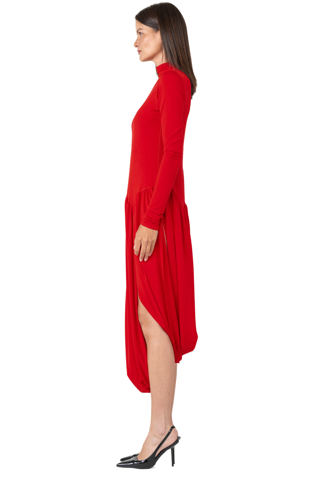 Mock Neck Banded BTM L/SL Dress