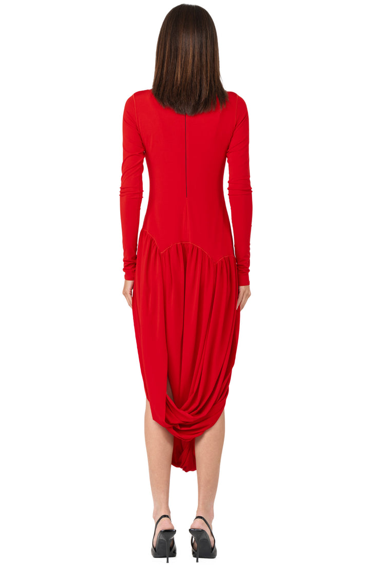 Mock Neck Banded BTM L/SL Dress