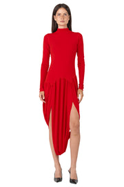 Mock Neck Banded BTM L/SL Dress