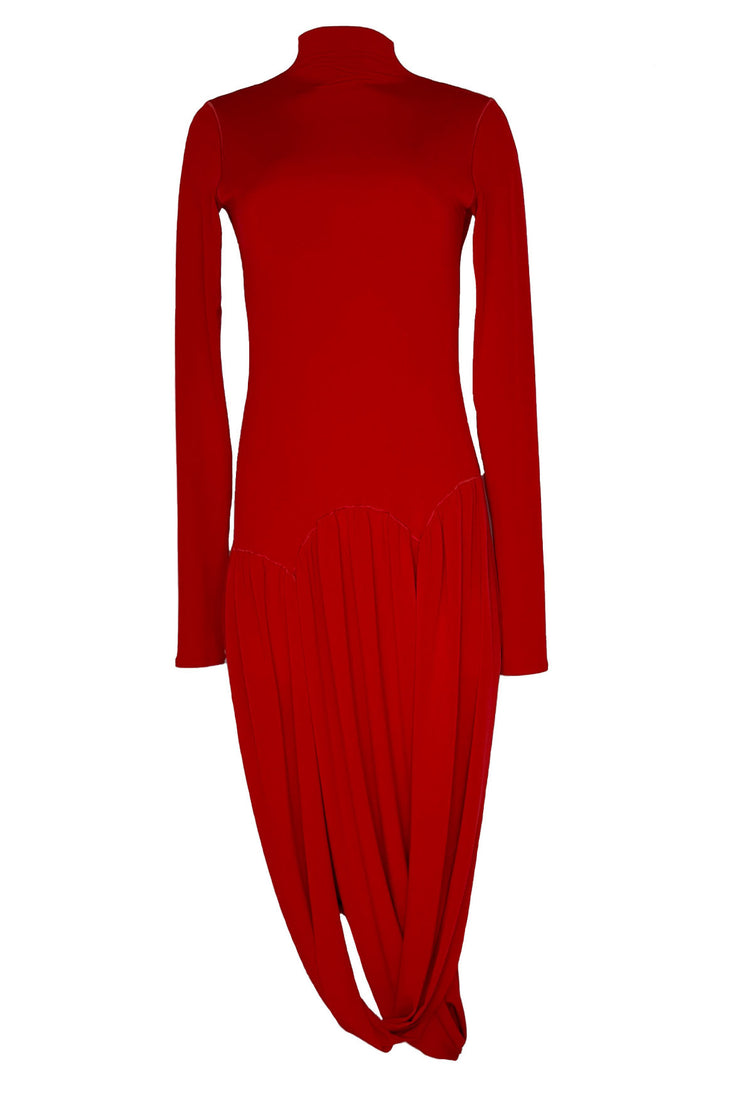 Mock Neck Banded BTM L/SL Dress