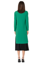 Side Slits Raw Hem Mid Calf Cardigan