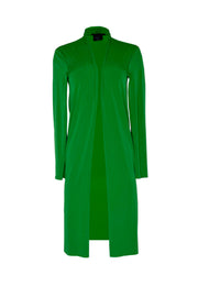 Side Slits Raw Hem Mid Calf Cardigan