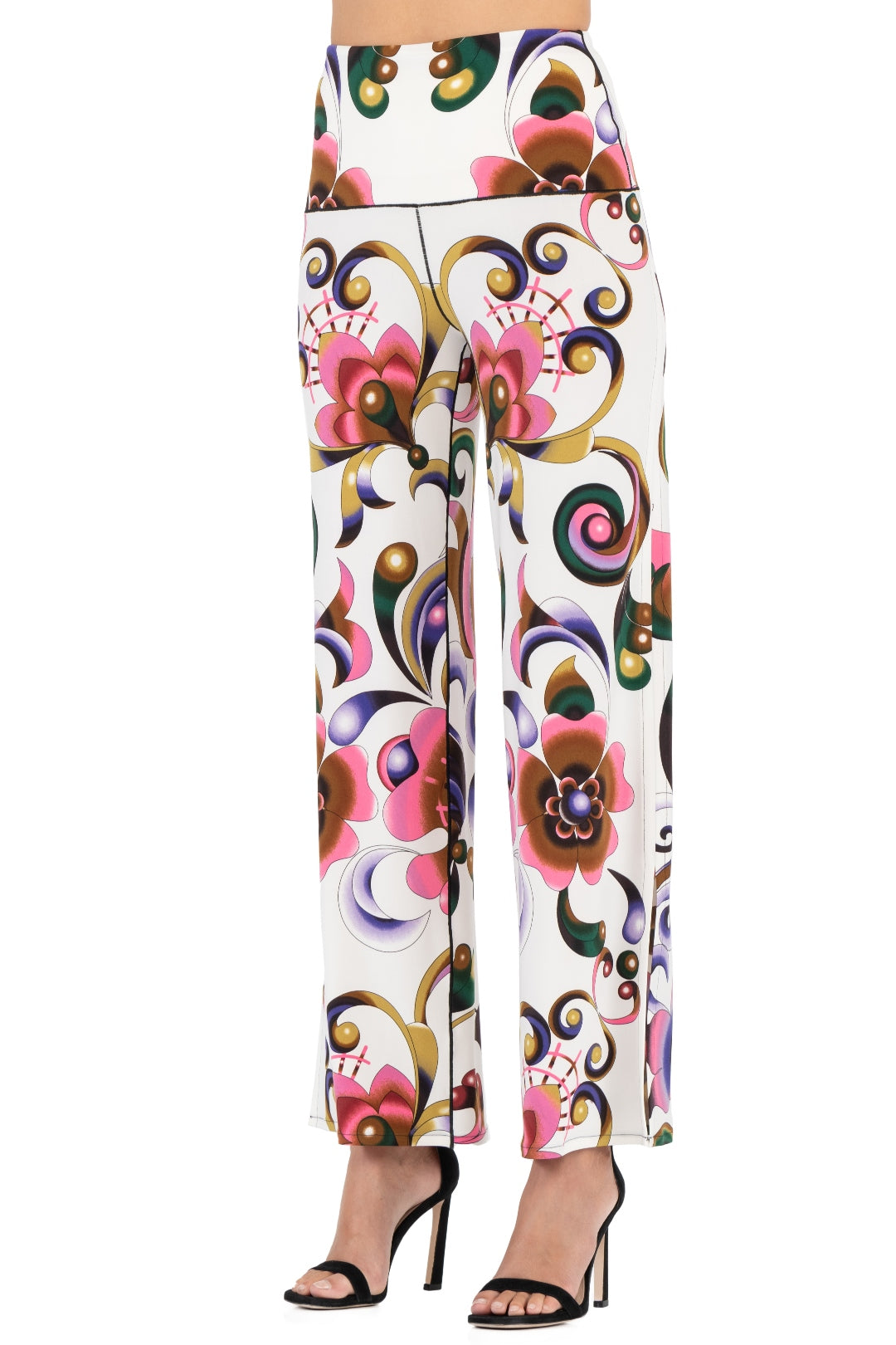 High Waist Side Slit Single Layered Pants
