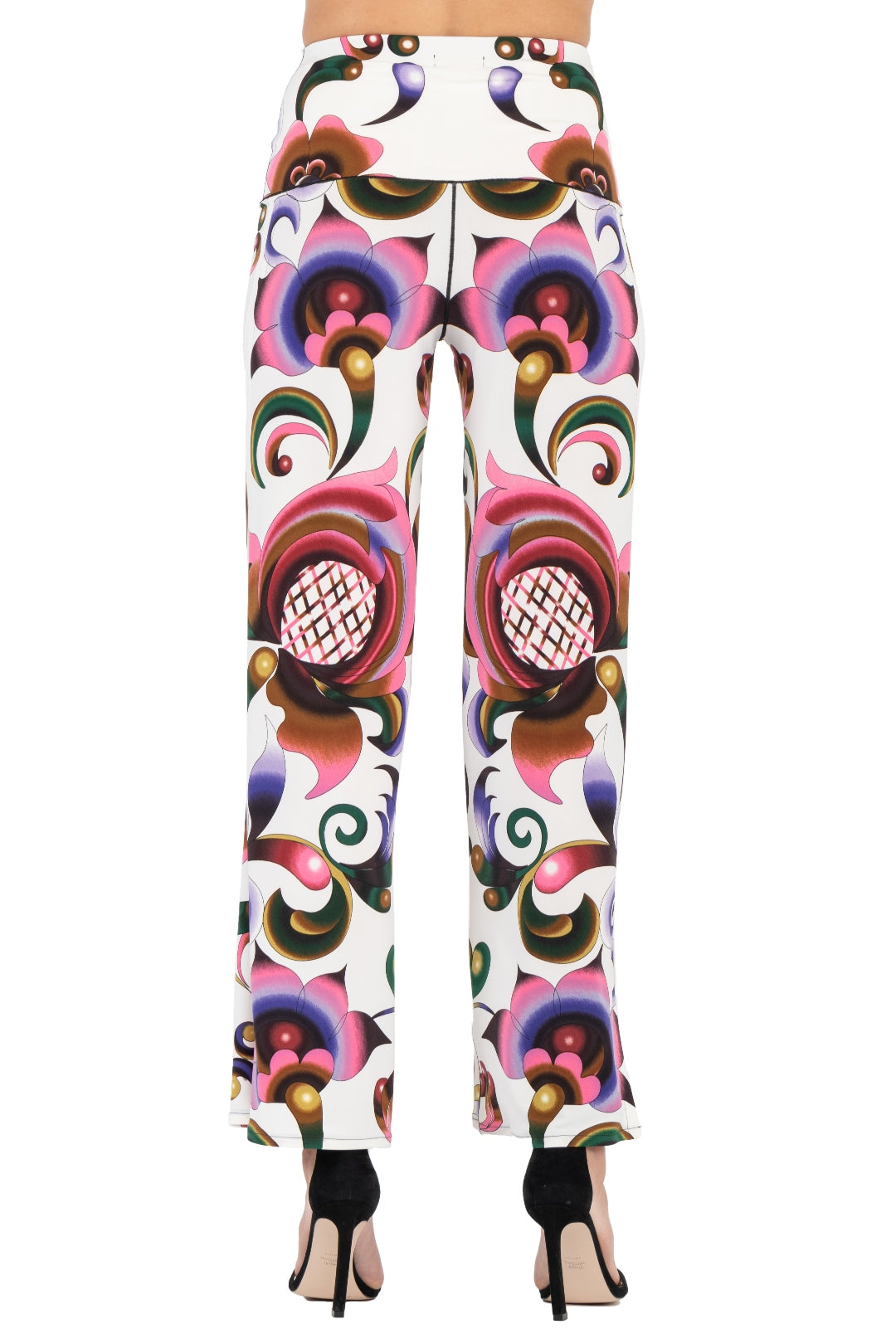 High Waist Side Slit Single Layered Pants