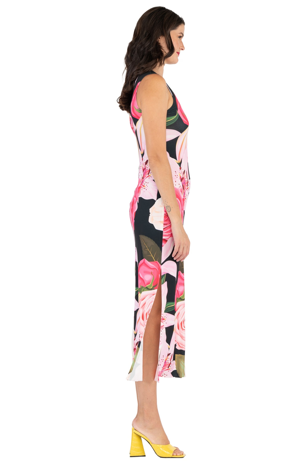 Raw Hemline U Neck Tank Dress