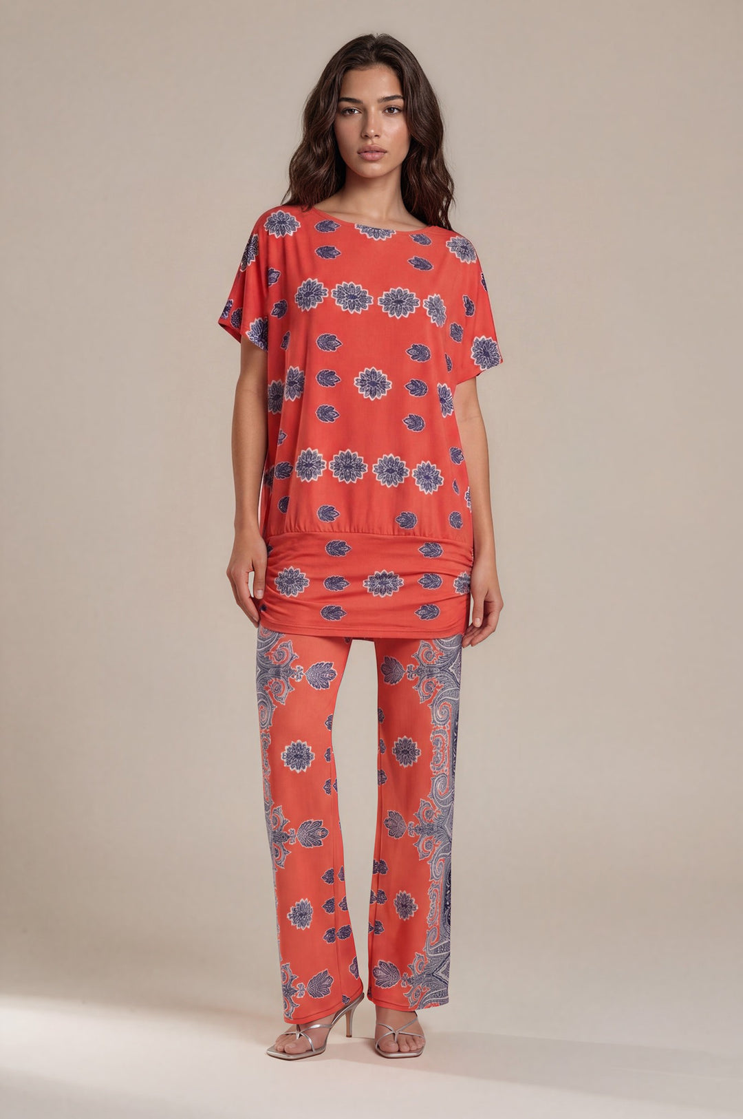 Short Sleeve Loose Ruched Top
