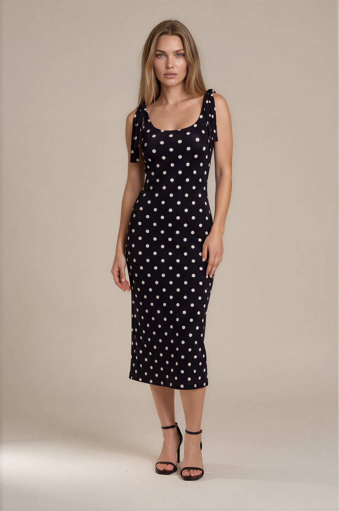 DOUBLE BODY TIE STRAPS BACK SLIT DRESS